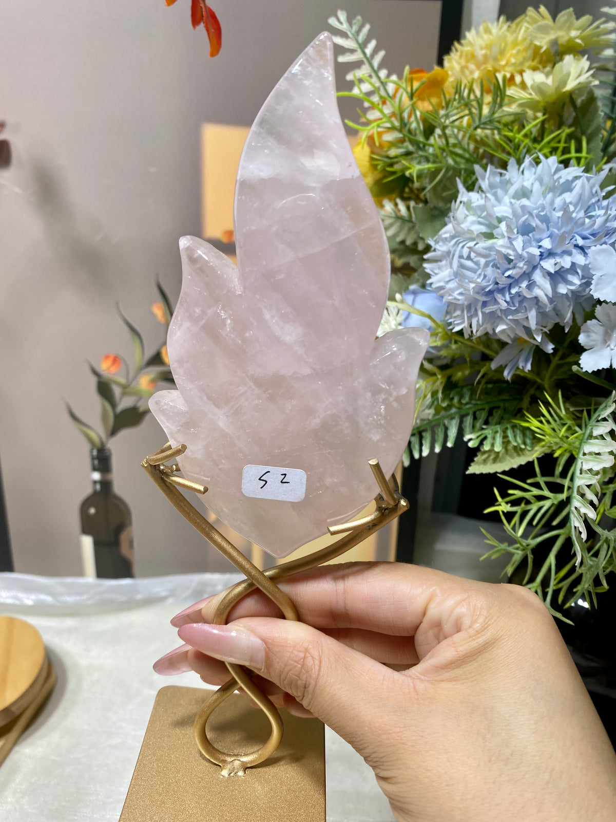Crystal flames with holder